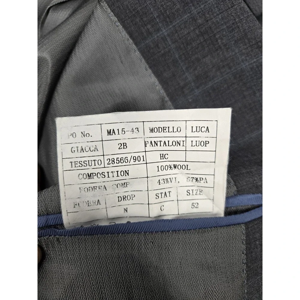 Mattarazi Uomo Men's Super 150's Australian Wool Window‎ Pane Blazer Size 52
